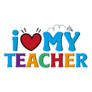 I Love My Teacher Back To School Sticker