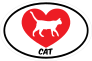 I Love My Walking Cat With Heart Oval Sticker