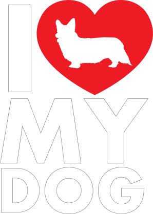 I Love My Welsh Corgi Text With Heart Sticker
