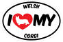 I Love My Welsh Corgi With Big Text Oval Sticker