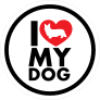 I Love My Welsh Corgi With Heart Circle Sticker