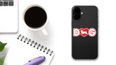 I Love My Welsh Corgi With Heart For Letter O Sticker on a Phone (New) example