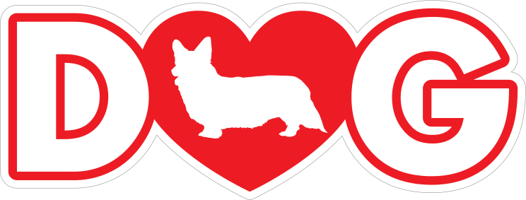 I Love My Welsh Corgi With Heart For Letter O Sticker