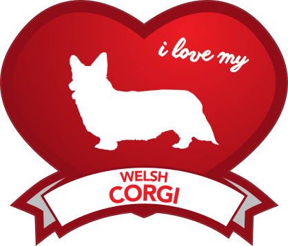 I Love My Welsh Corgi With Shaded Heart Sticker