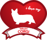 I Love My Welsh Corgi With Shaded Heart Sticker