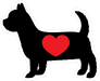 I Love My Yorkshire Terrier Silhouette With Heart Sticker