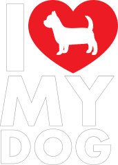 I Love My Yorkshire Terrier Text With Heart Sticker