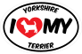 I Love My Yorkshire Terrier With Big Text Oval Sticker