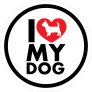 I Love My Yorkshire Terrier With Heart Circle Sticker