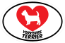 I Love My Yorkshire Terrier With Heart Oval Sticker