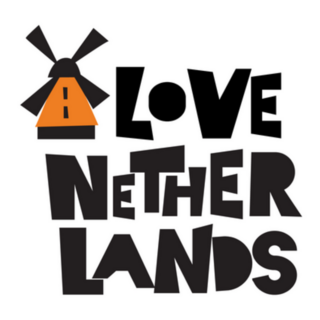 I Love Netherlands Lettering Illustration Windmill Sticker