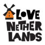 I Love Netherlands Lettering Illustration Windmill Sticker