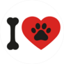 I Love Paw Print Sticker