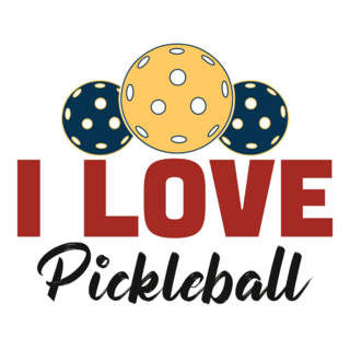 I Love Pickleball Balls Sticker