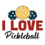 I Love Pickleball Balls Sticker