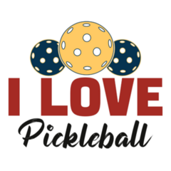 I Love Pickleball Balls Sticker