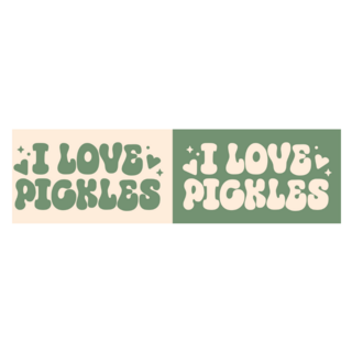 I Love Pickles Fast Food Lettering Sticker