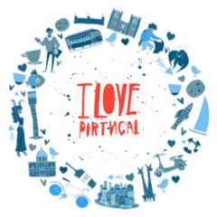 I Love Portugal Doodle Elements Sticker