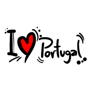 I Love Portugal Fun Lettering Sticker