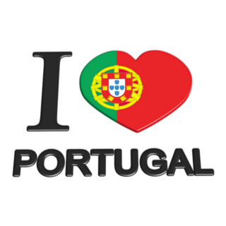 I Love Portugal Heart Flag Lettering Sticker