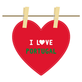 I Love Portugal Heart Shaped Letter Sticker
