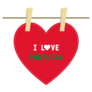 I Love Portugal Heart Shaped Letter Sticker