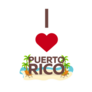 I Love Puerto Rico Travel Tropical Palm Illustration Sticker