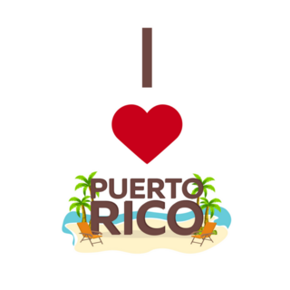 I Love Puerto Rico Travel Tropical Palm Illustration Sticker