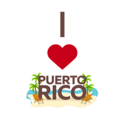 I Love Puerto Rico Travel Tropical Palm Illustration Sticker
