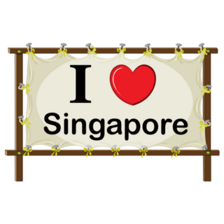 I Love Singapore Sign Sticker
