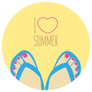 I Love Summer Flip Flops Sticker