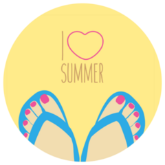I Love Summer Flip Flops Sticker