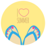 I Love Summer Flip Flops Sticker