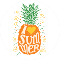 I Love Summer Pineapple Sticker