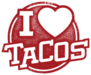 I Love Tacos Rubber Stamp Sticker
