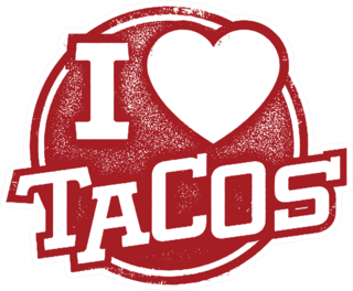 I Love Tacos Rubber Stamp Sticker