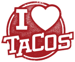 I Love Tacos Rubber Stamp Sticker