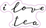 I Love Tea Black Ink Handwritten Lettering Sticker