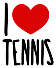 I Love Tennis Illustration Sticker