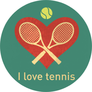 I Love Tennis Retro Sticker
