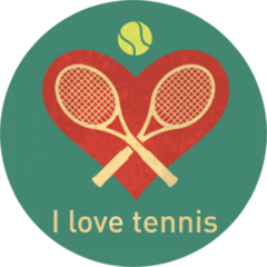 I Love Tennis Retro Sticker