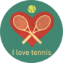 I Love Tennis Retro Sticker