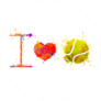 I Love Tennis Watercolor Sticker