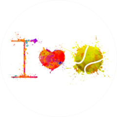 I Love Tennis Watercolor Sticker
