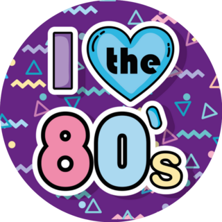 I Love The 80s Fun Pattern Sticker