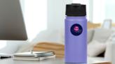 I Love The Eighties Disco Party Lips Sticker on a Water Bottle (New) example