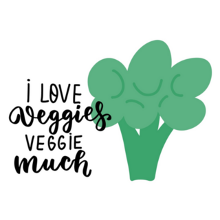 I Love Veggies Veggie Much Vegan Broccoli Sticker