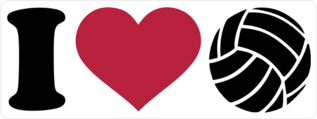 I Love Volleyball Sticker