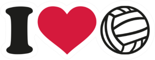 I Love Water Polo Ball Sticker