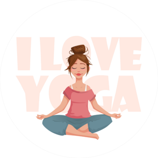 I Love Yoga Girl In Yoga Pose Sticker